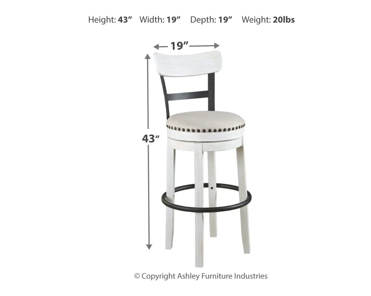 Valebeck - Tall Upholstered Swivel Barstool by Unique Piece Furniture
