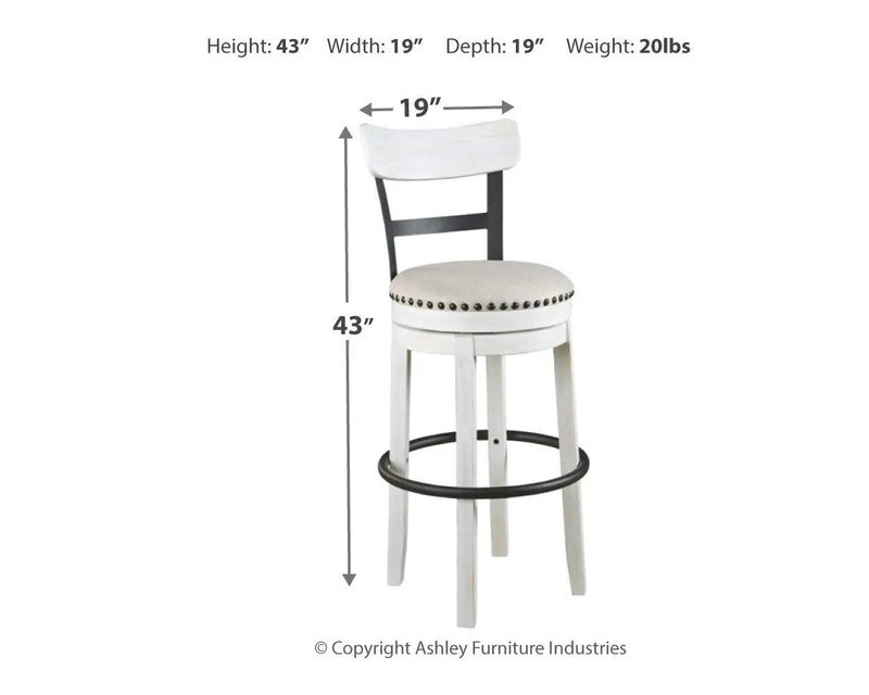 Valebeck - Tall Upholstered Swivel Barstool by Unique Piece Furniture