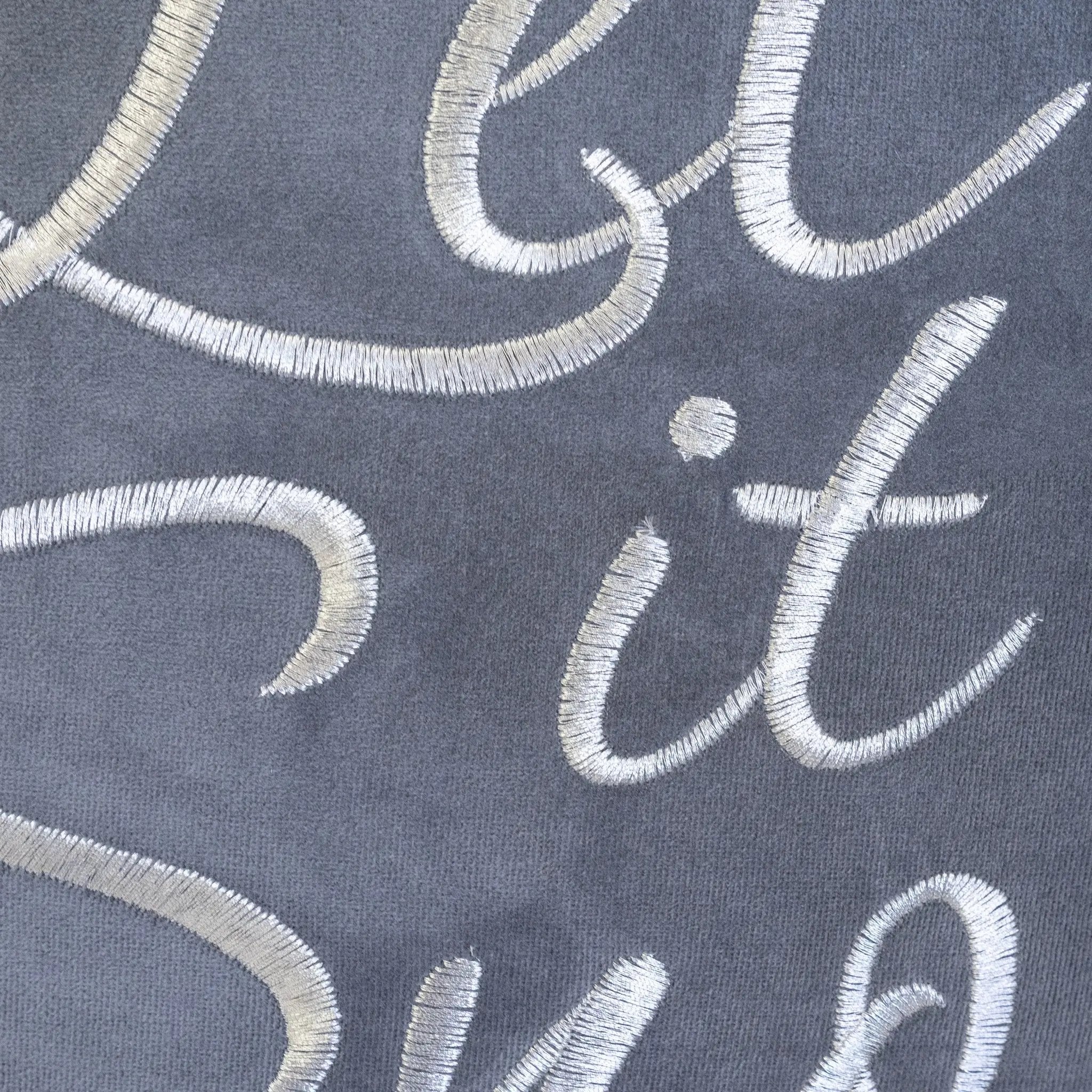 Let It Snow Embroidered Cotton Throw Pillow – 20x20 Gray Winter Accent Cushion by HouseOfZazla