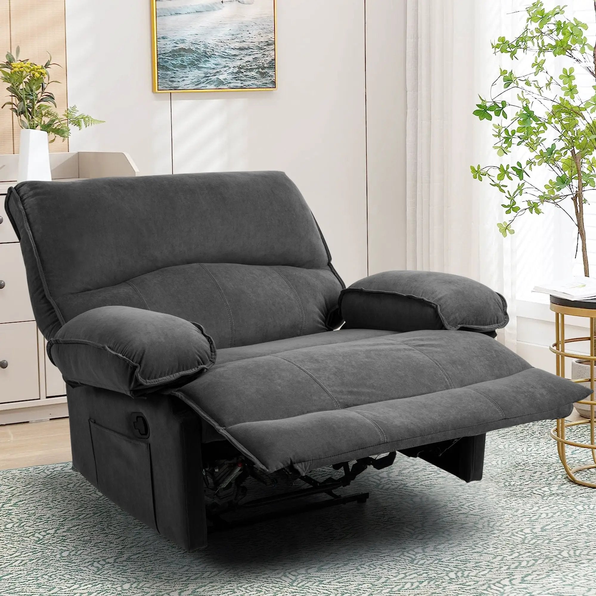 Oversized Manual Recliner Chair Sofa For Living Room by HouseOfZazla