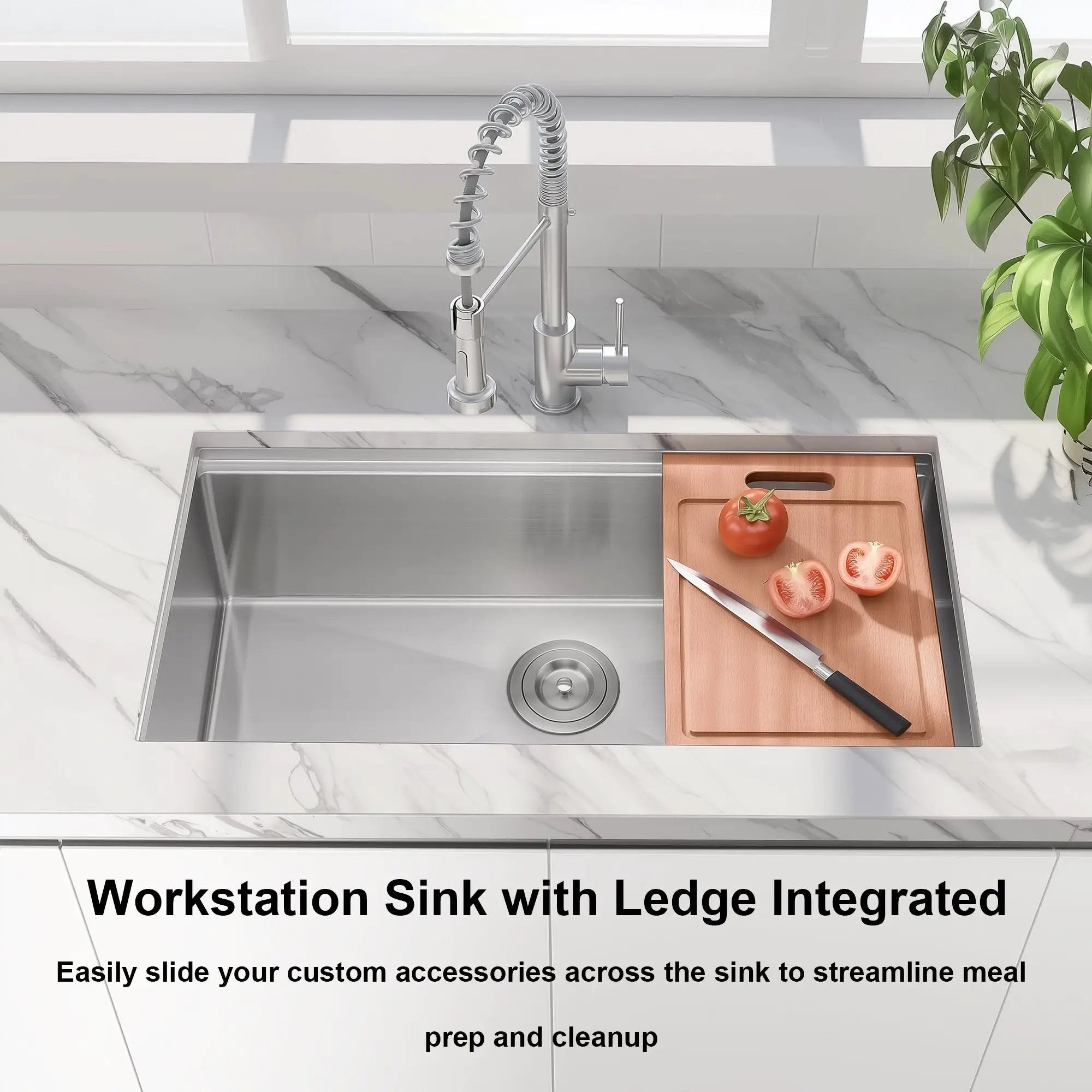 30" Undermount Workstation Stainless Steel Kitchen Sink by HouseOfZazla