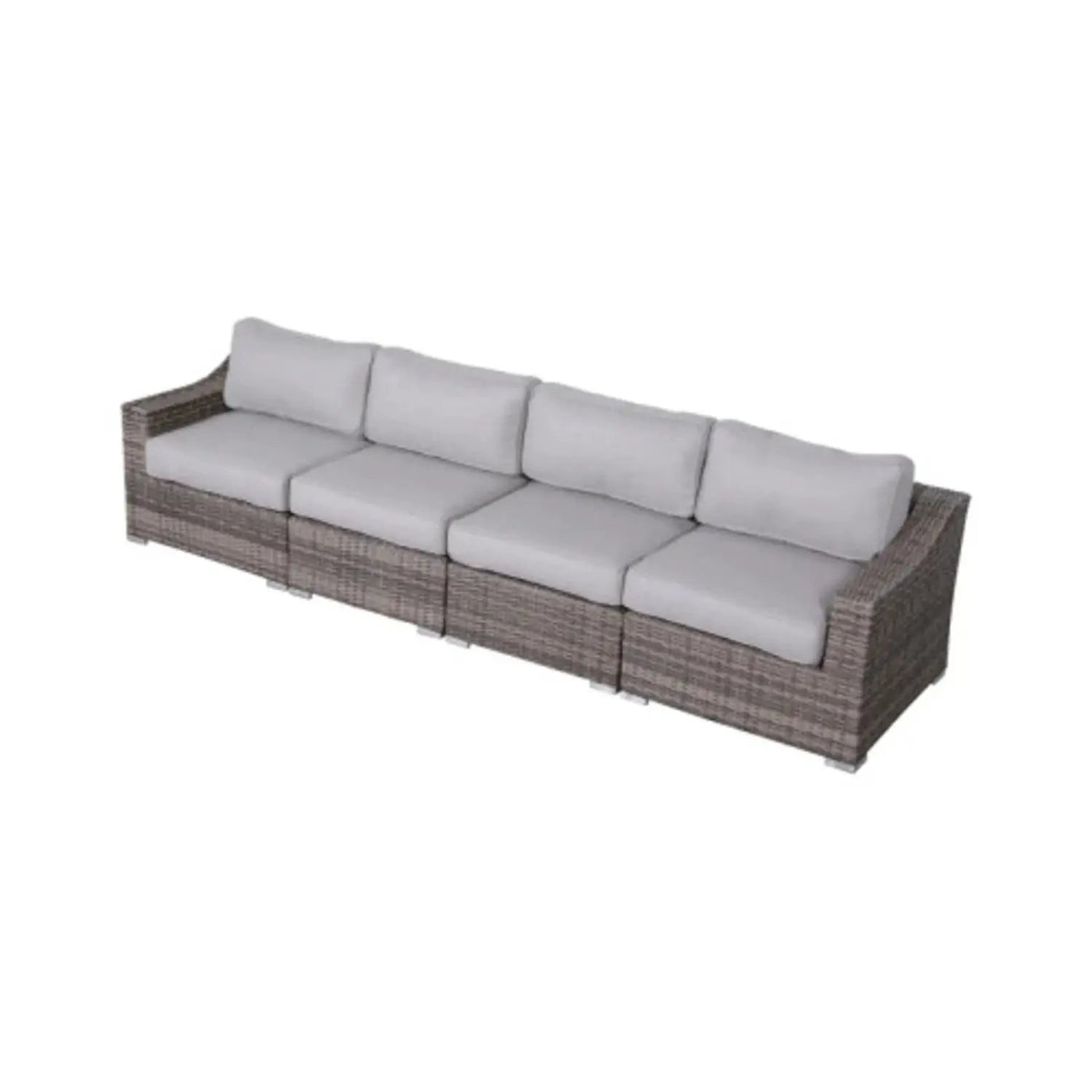Contemporary Outdoor Rattan Wicker Sectional Seating Group With Cushions by Unique Piece Furniture