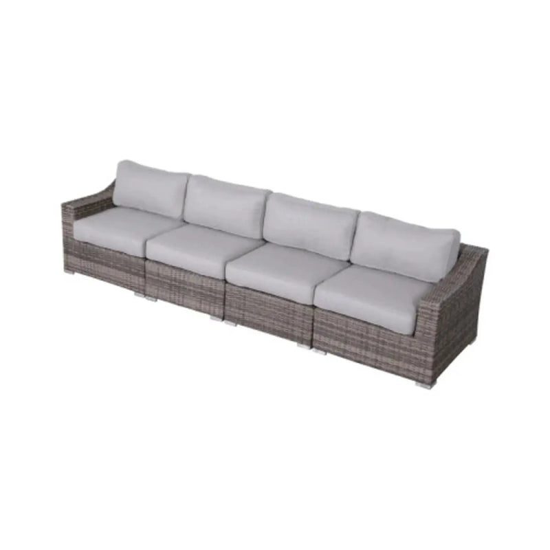 Contemporary Outdoor Rattan Wicker Sectional Seating Group With Cushions by Unique Piece Furniture