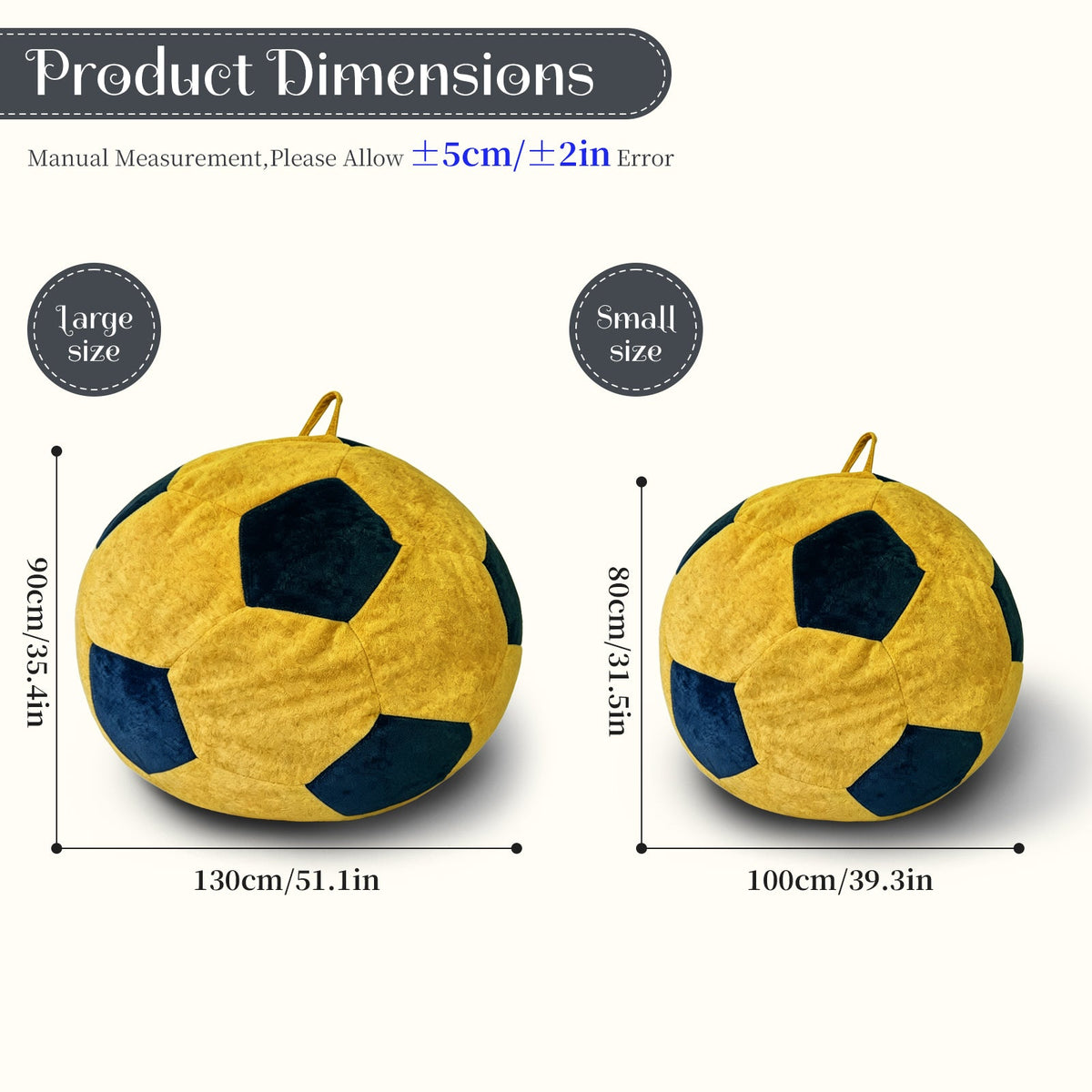 Small Soccer-Shaped Bean Bag Chair, photo 3 of 10