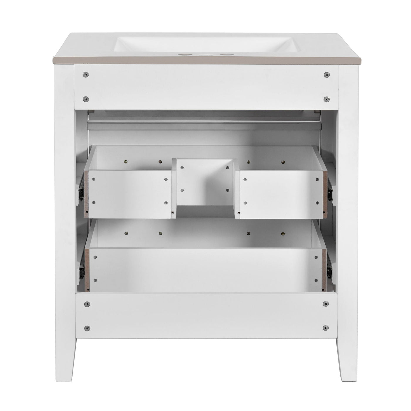 Retro Bathroom Vanity With Sink Combo, Free Standing Single Set With 3 Drawers by HouseOfZazla