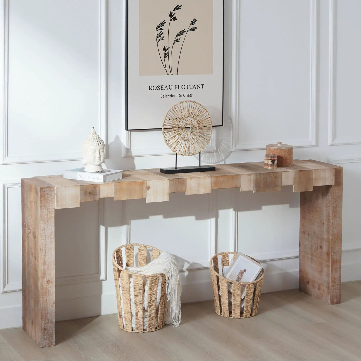 Modern Rustic Table With Sculpted Block Design by HouseOfZazla
