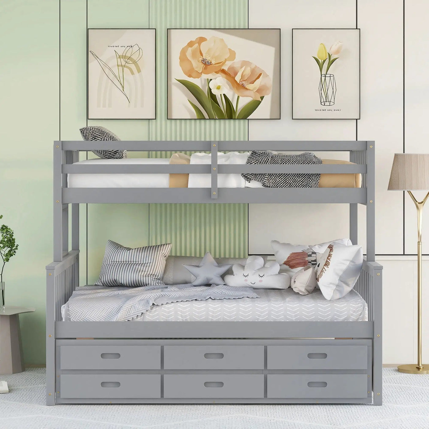 Bunk Bed With Twin Size Trundle And Drawers by Unique Piece Furniture