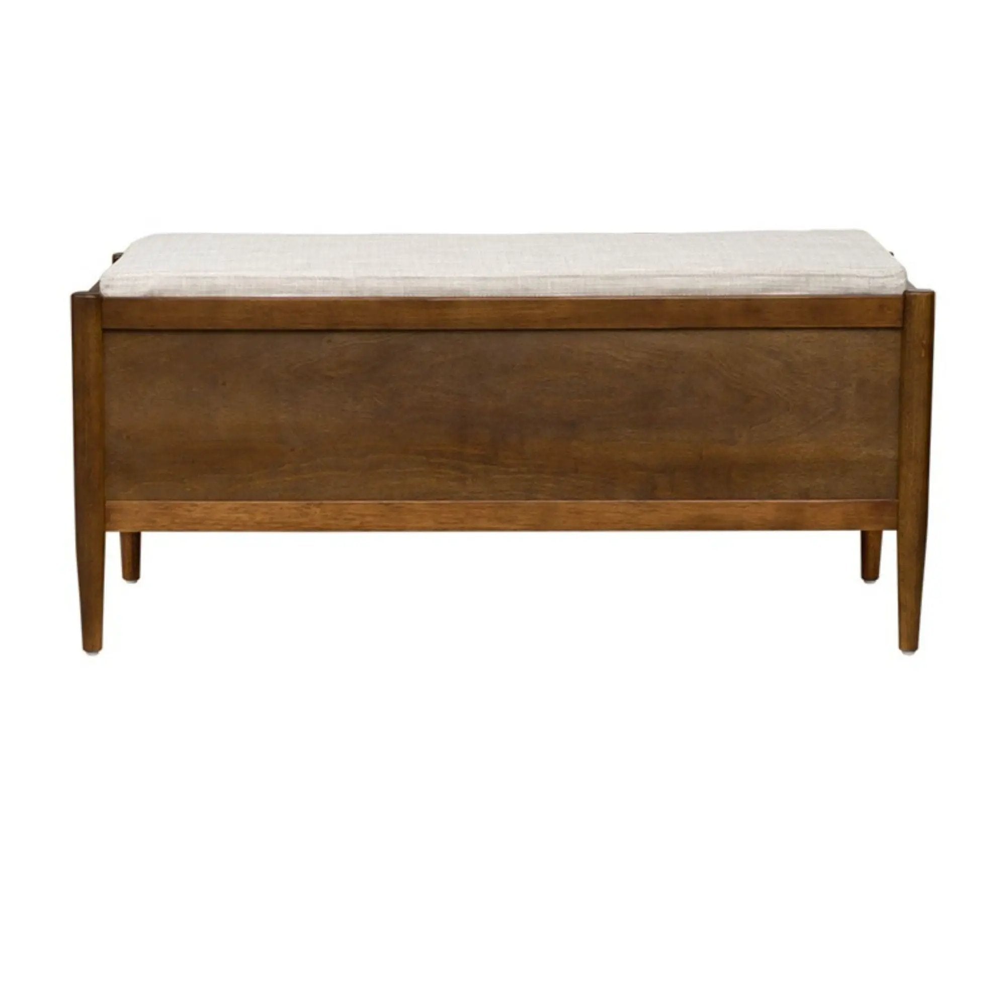 Accent Bench With Storage, Upholstered Cushion - Walnut Brown by Unique Piece Furniture