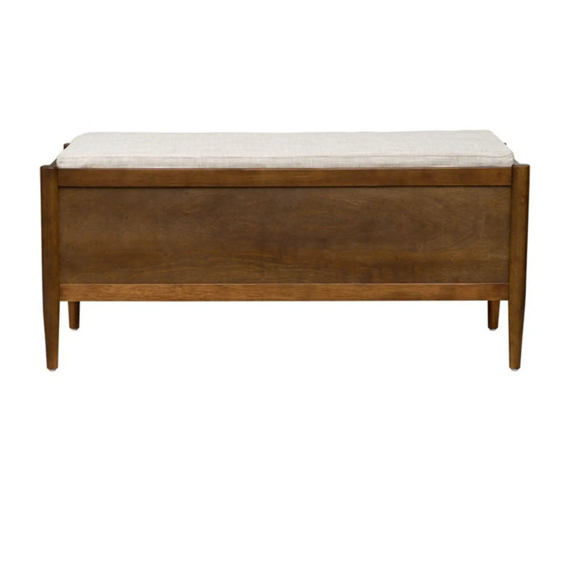 Accent Bench With Storage, Upholstered Cushion - Walnut Brown by HouseOfZazla