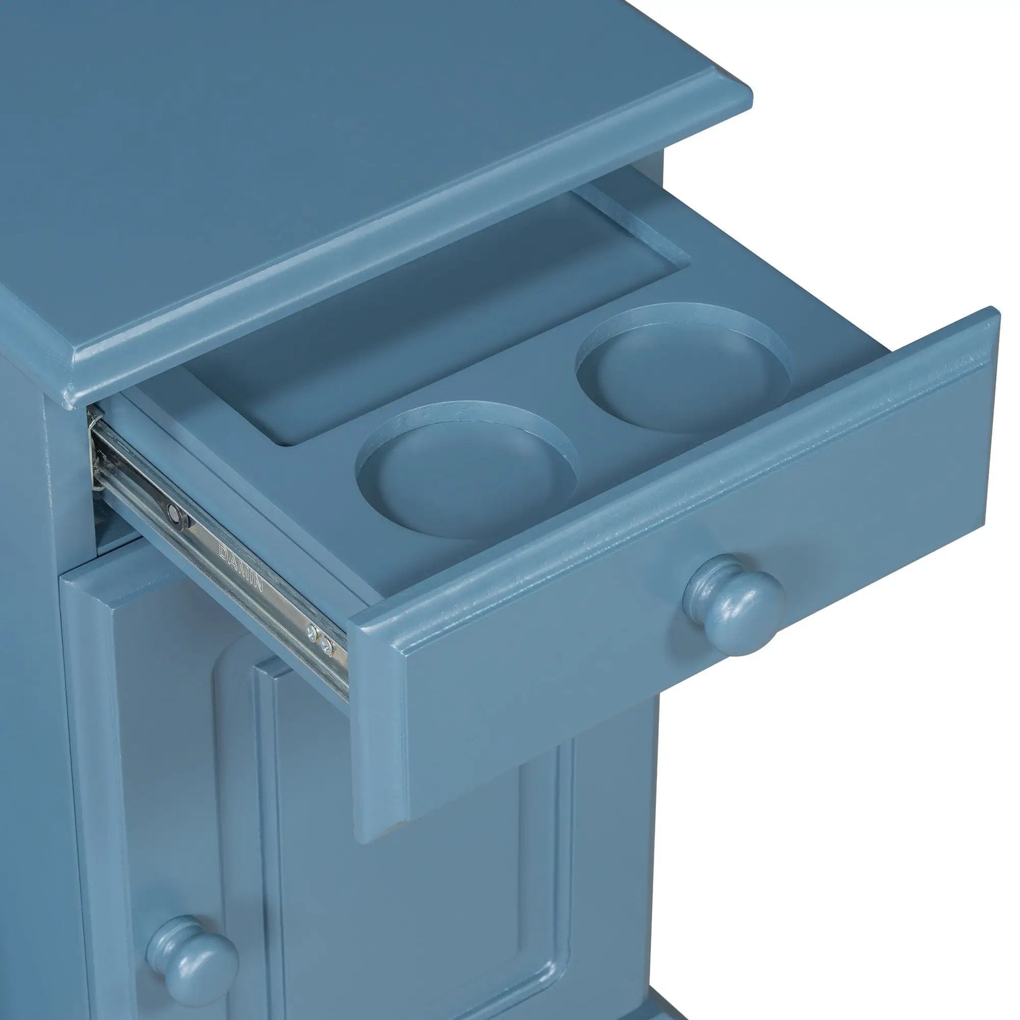 Vintage Flip Top Side Table With USB Ports by HouseOfZazla