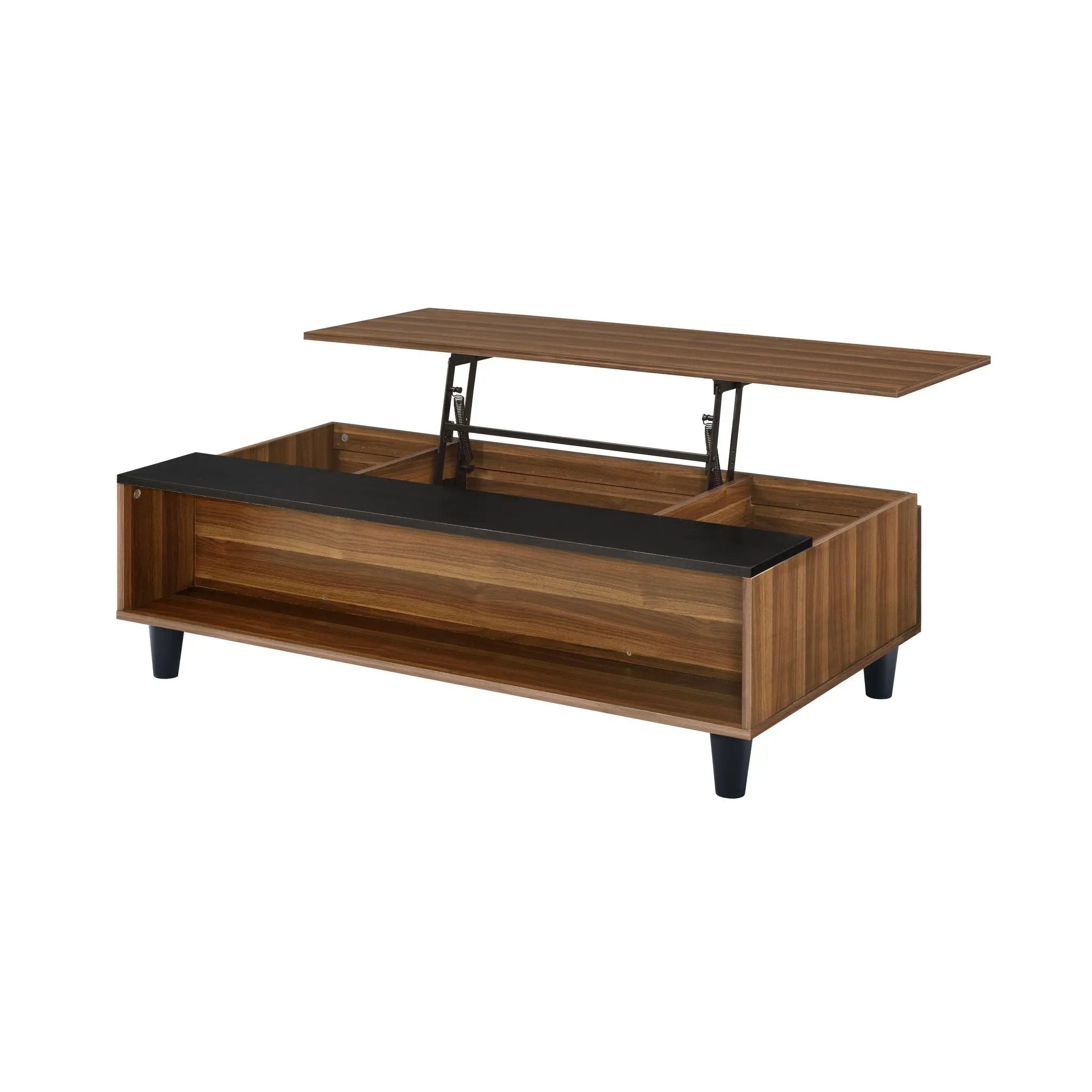 Avala - Coffee Table With Lift Top - Walnut / Black by HouseOfZazla