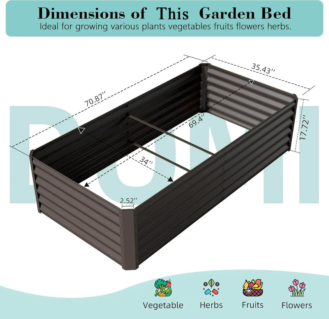 6x3x1.5ft Galvanized Raised Garden Bed by HouseOfZazla
