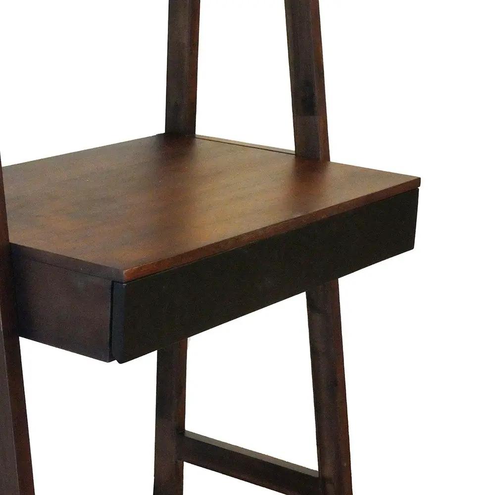 Ladder Desk, Ladder Style Display Shelf - Natural Wood / Brown by HouseOfZazla