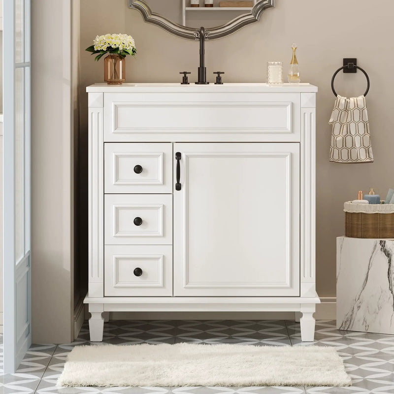 Bathroom Vanity With Sink, Cabinet With 2 Drawers And Adjustable Shelf by HouseOfZazla