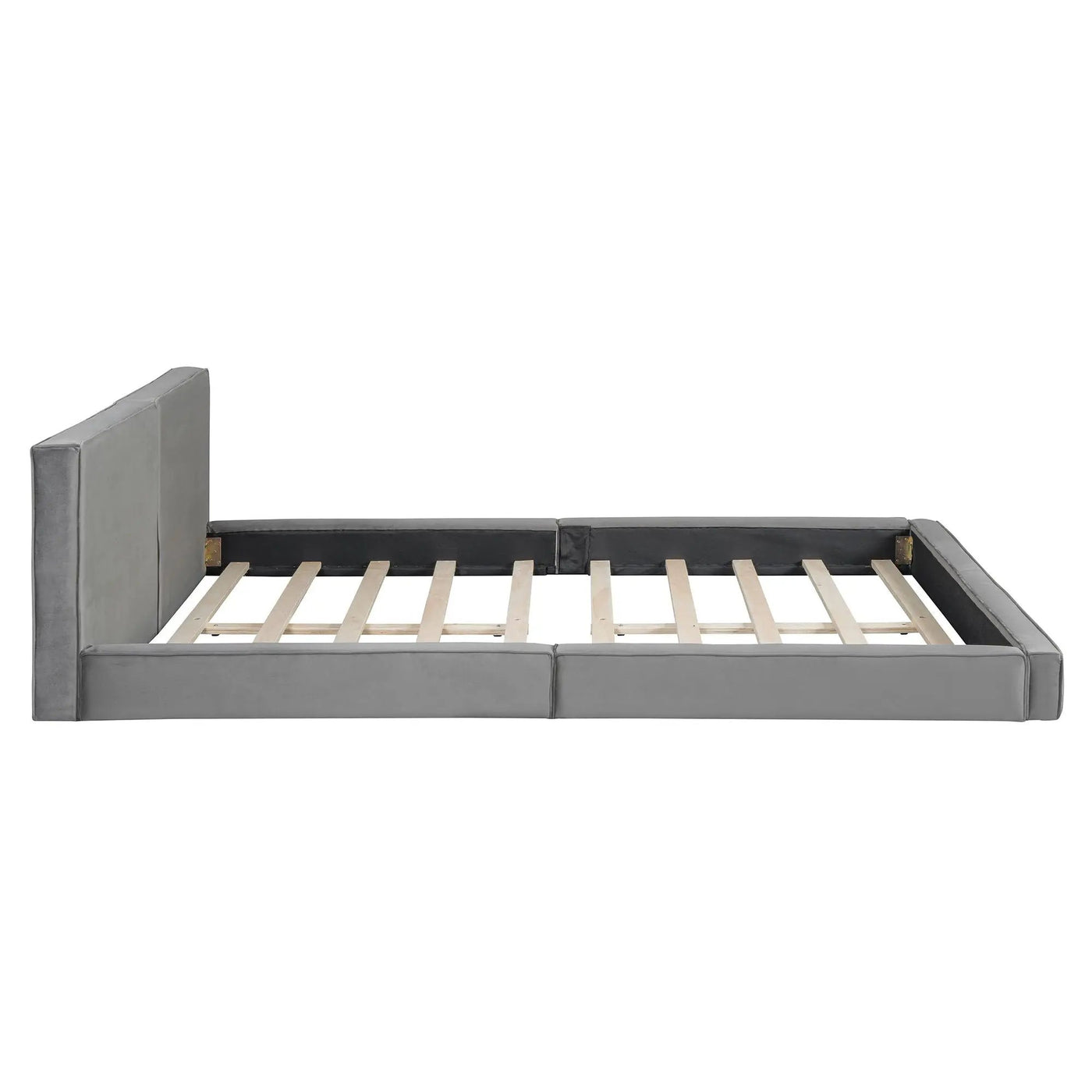 Upholstered Platform Bed, Grounded Bed With Solid Frame by HouseOfZazla