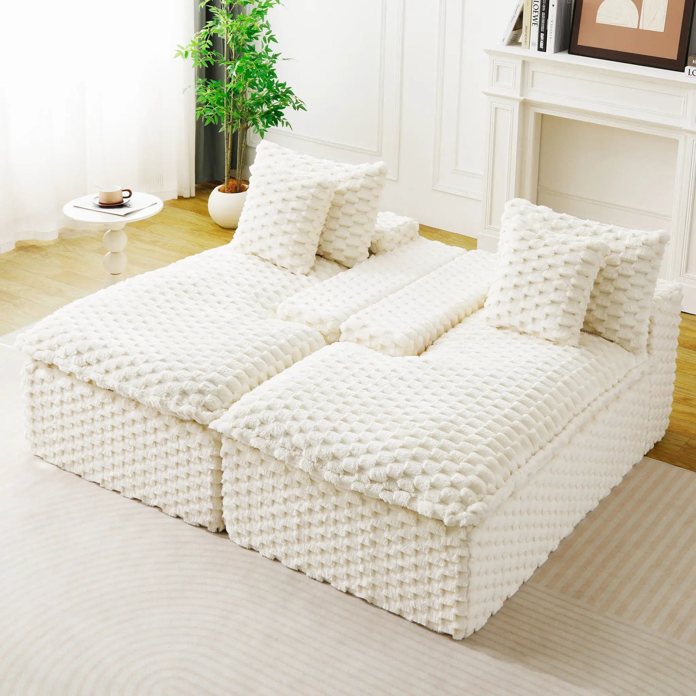 Double Chaise Lounge With Full Compressed Sponge by HouseOfZazla