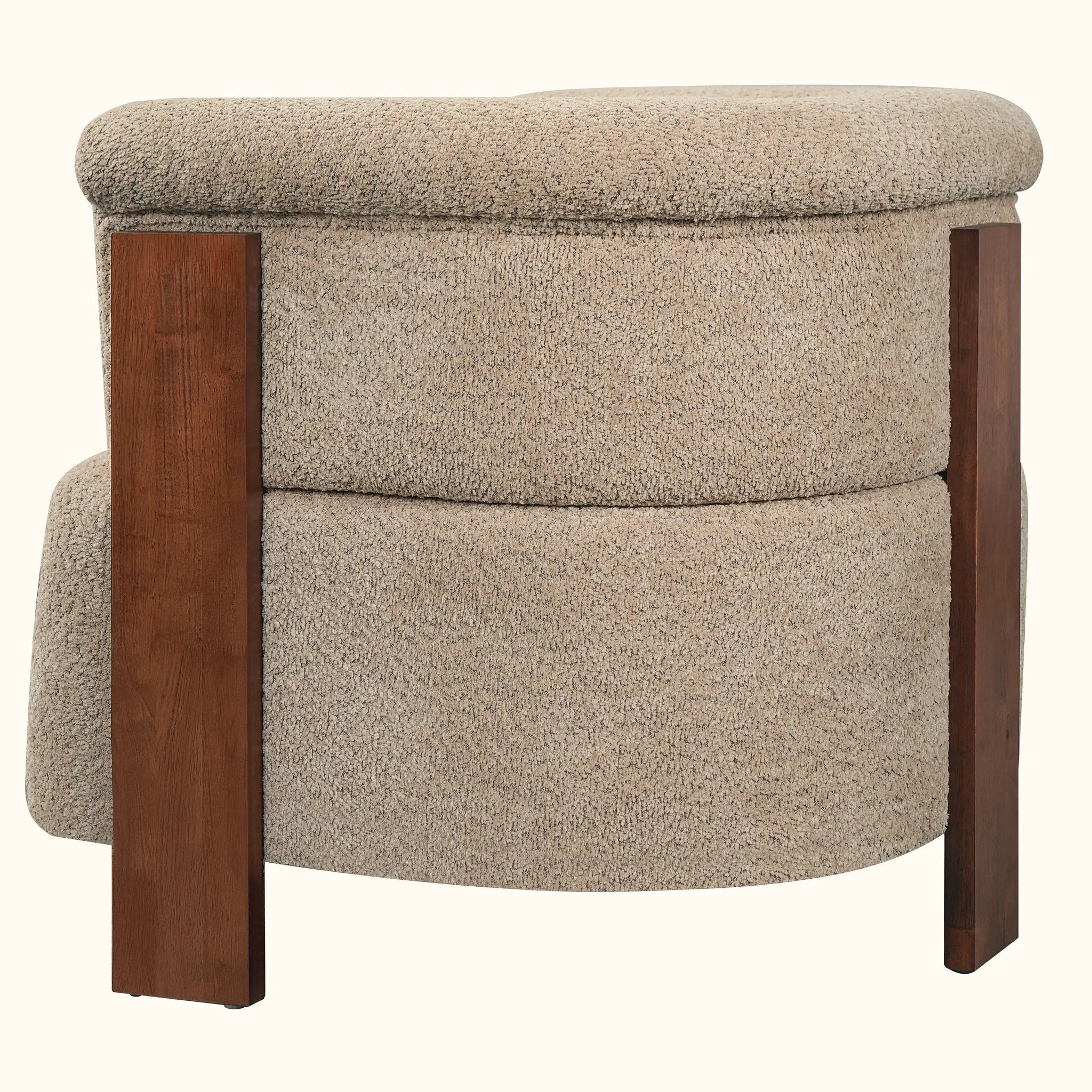 31.7" Mid-Century Curved Barrel Accent Chair by HouseOfZazla