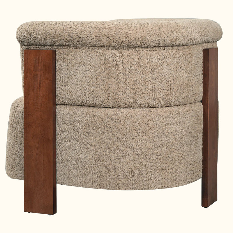 31.7" Mid-Century Curved Barrel Accent Chair by HouseOfZazla