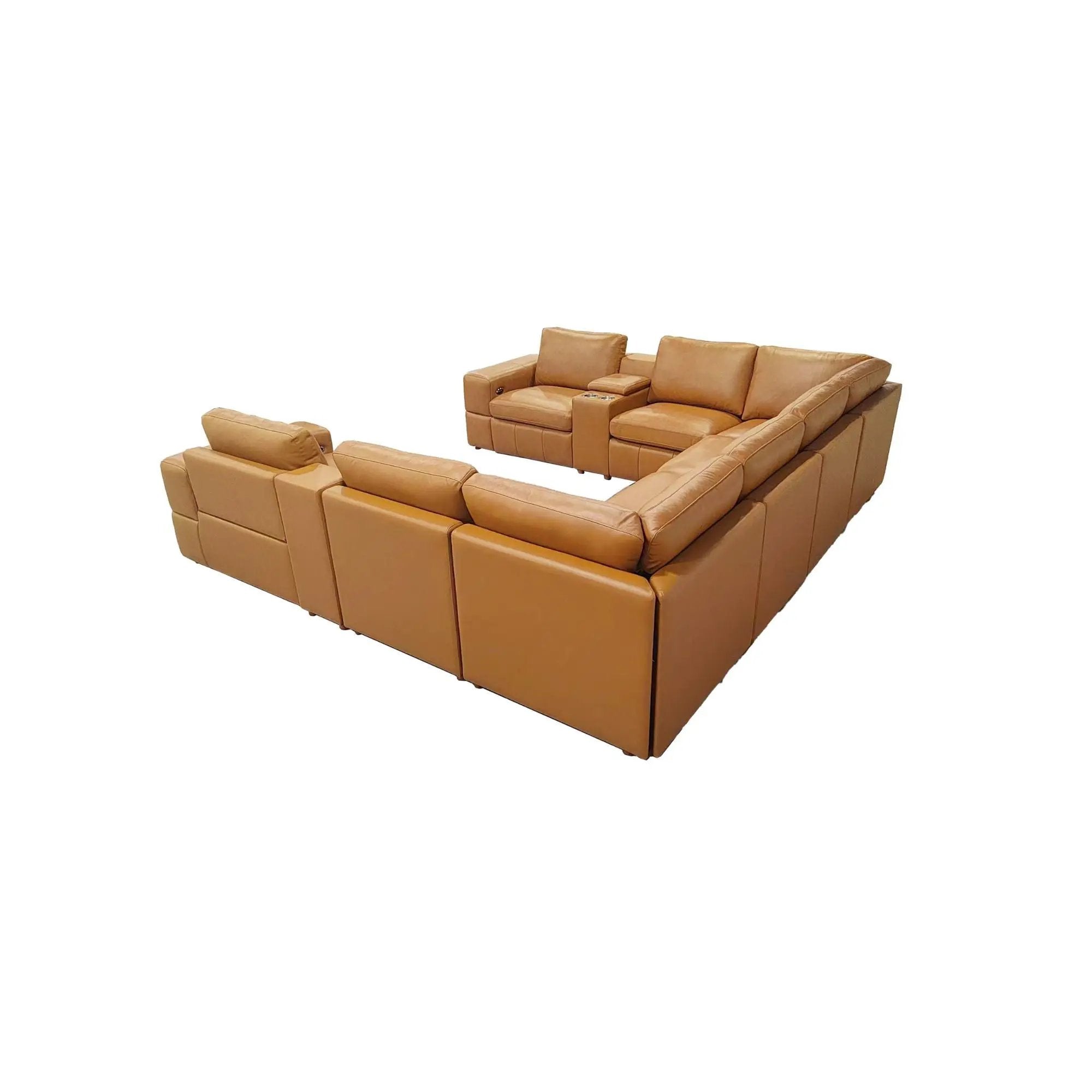 Upholstered Large Arms Sectional With Recliner Seats by Unique Piece Furniture