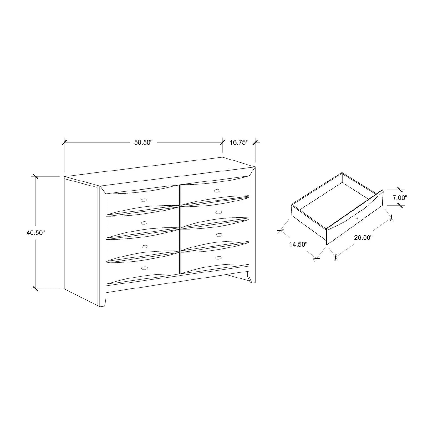Lucille - Dresser With Spacious Drawers by HouseOfZazla