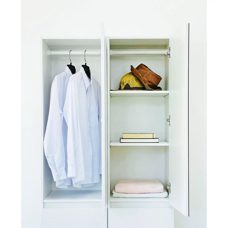 Elise - Slim Modular Closet Cabinet With Drawers - White by HouseOfZazla