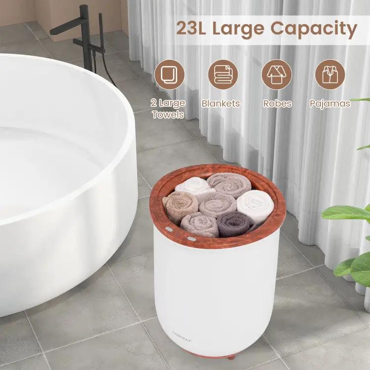 23L Large Luxury Bucket-Style Towel Warmer with Fragrant Disc Holder by DirectDeals