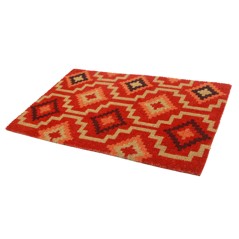Lhasa Kilim - Red Coir Doormat by Fab Habitat