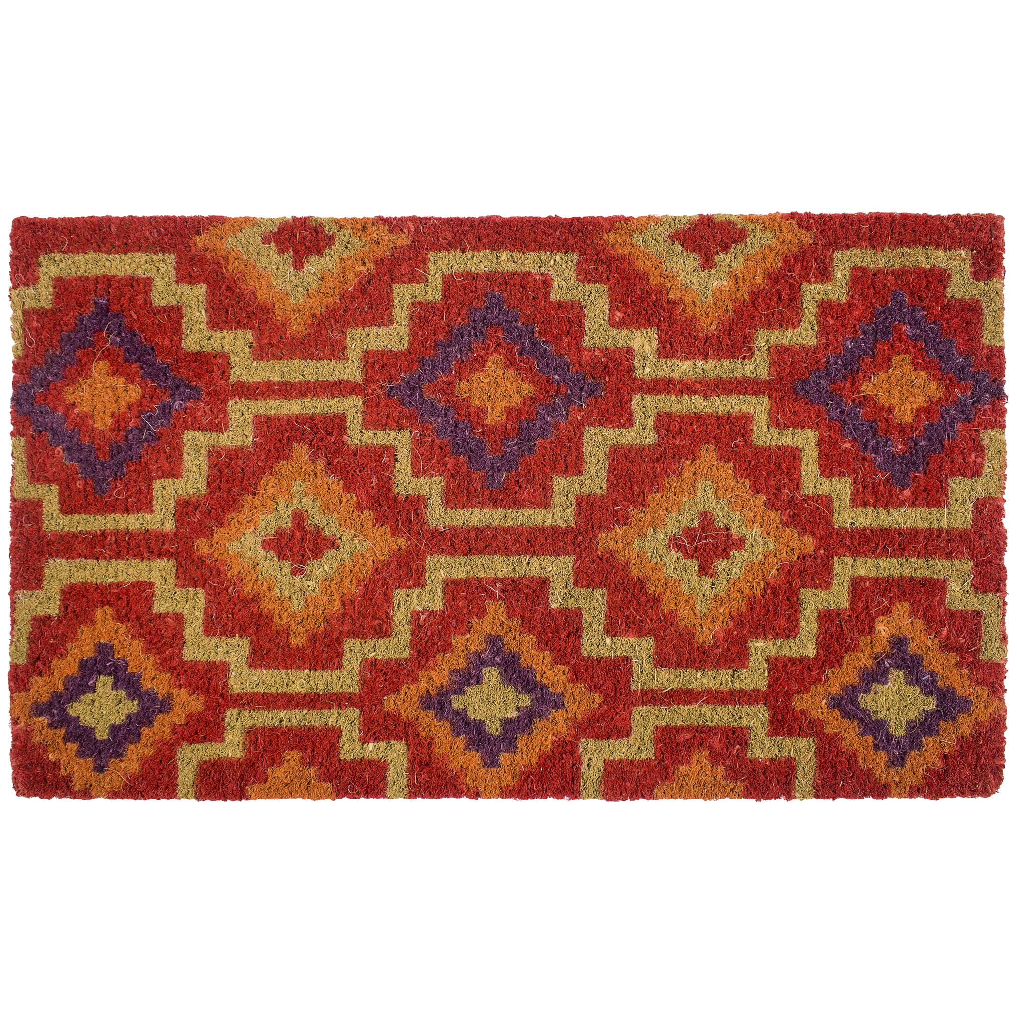 Lhasa Kilim - Red Coir Doormat by Fab Habitat