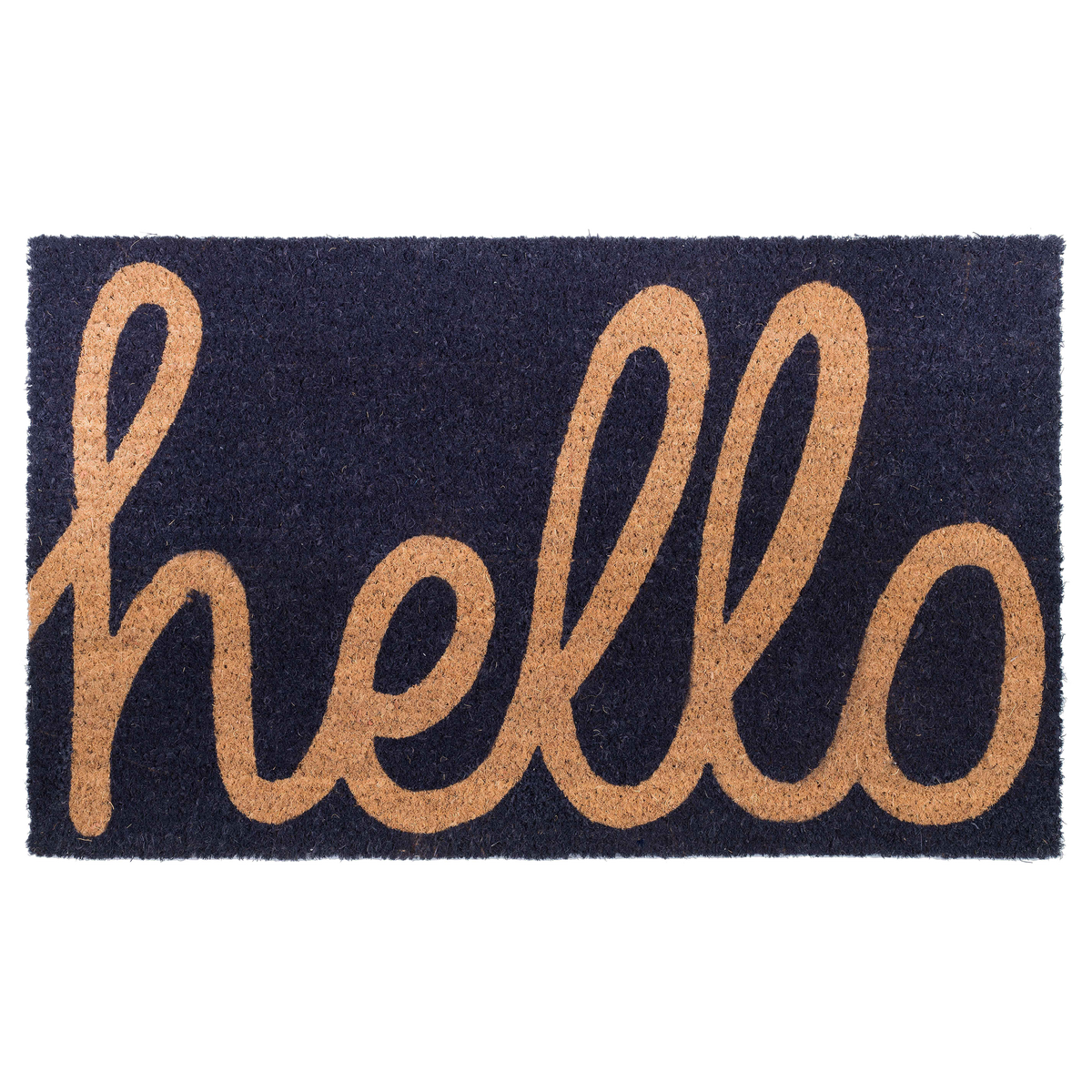 Cursive Hello Dark Blue Coir Doormat, photo 11 of 21