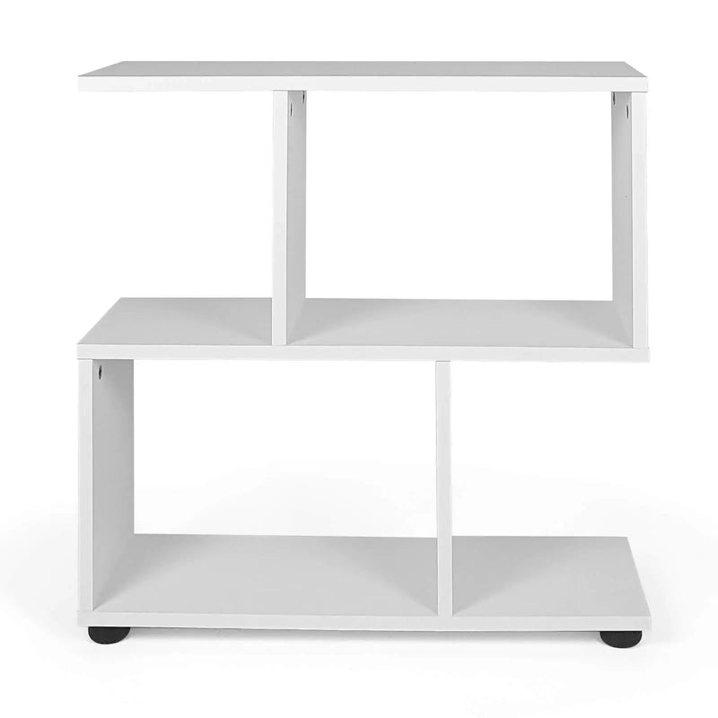24 Inch 3-Tier Geometric Bookshelf with Thick Foot Pads by DirectDeals