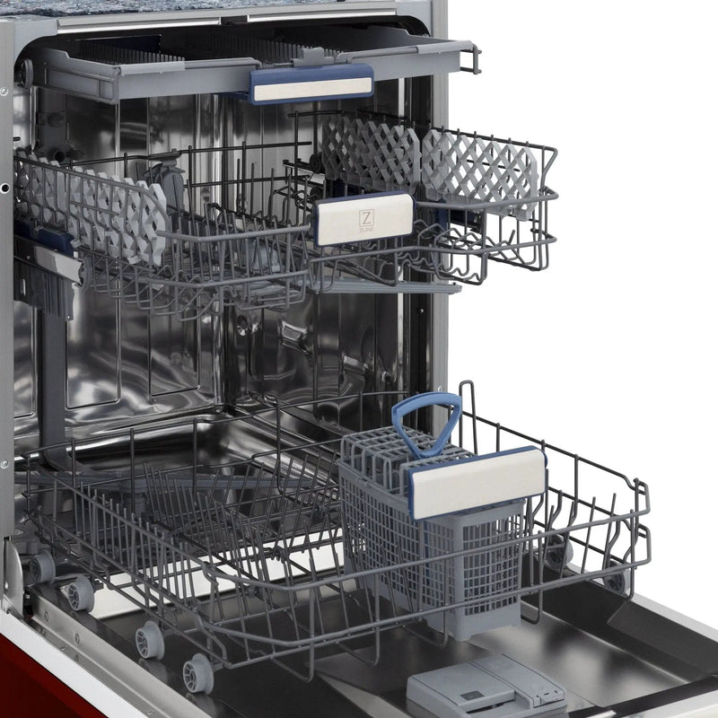 24" Dishwasher with Red Gloss panel, Stainless Tub, DWV-RG-24 by Farmhouse Kitchen and Bath