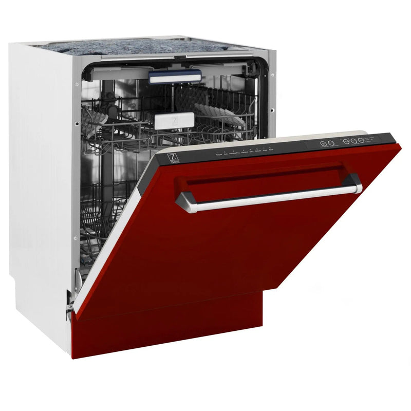 24" Dishwasher with Red Gloss panel, Stainless Tub, DWV-RG-24 by Farmhouse Kitchen and Bath