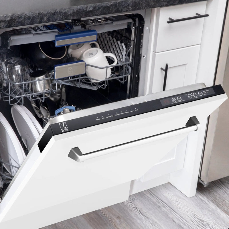 24" Dishwasher with White Matt panel, Stainless Tub, DWV-WM-24 by Farmhouse Kitchen and Bath