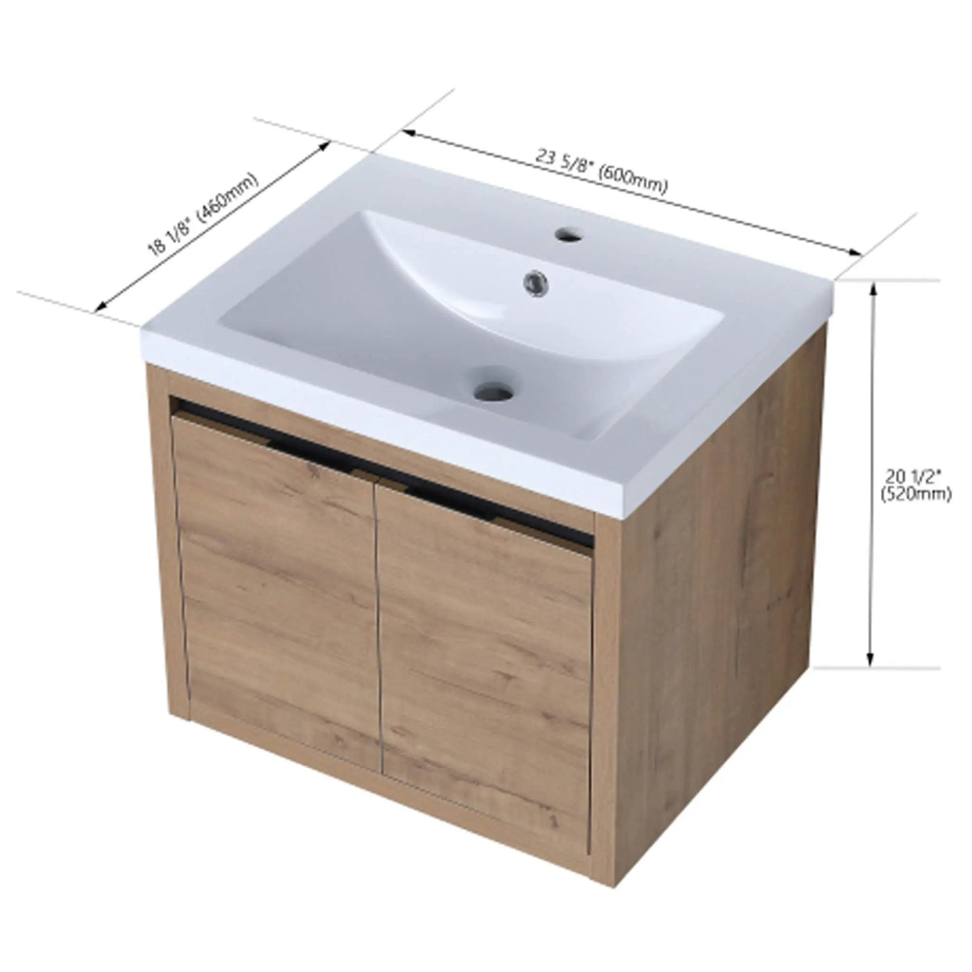 Floating Bathroom Vanity With Resin Sink Soft Close Doors (SAK82560) by SAKSBY WHOLESALE