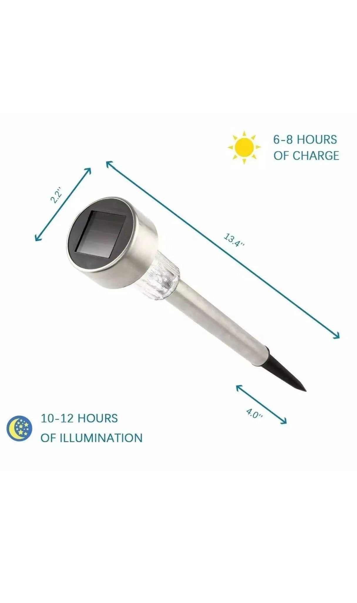 24 Pack Outdoor Stainless Steel Solar Power Lawn Garden Landscape Path LED Light by Outdoor Solar Outlet
