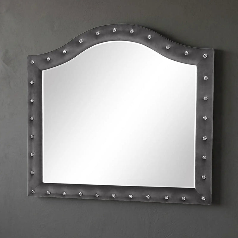 Sophia - Tufted Mirror - Gray