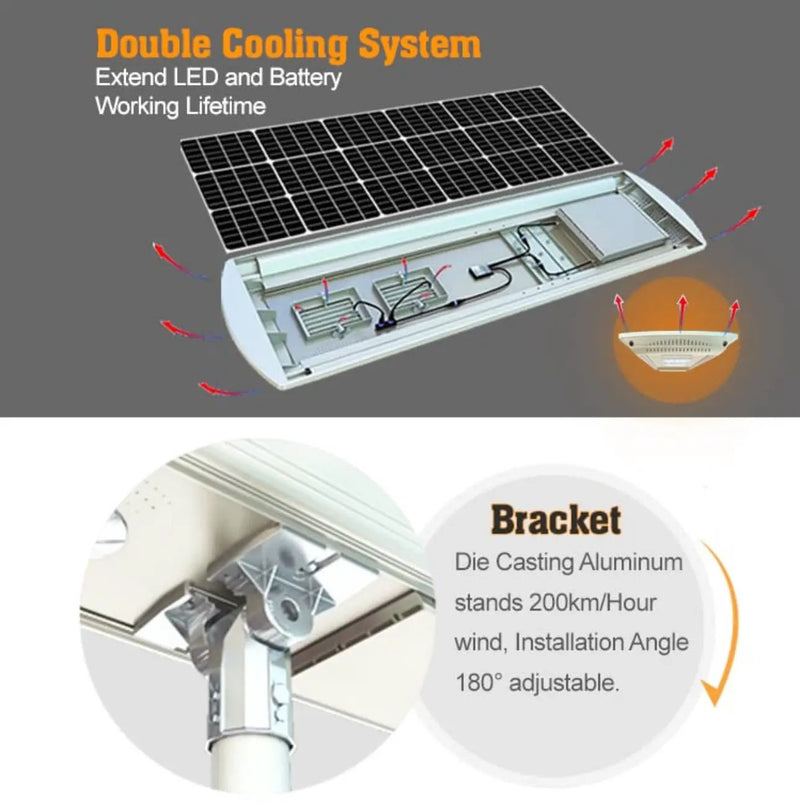 2400w Self Cleaning Solar Street Light Diecast Aluminum by Outdoor Solar Outlet