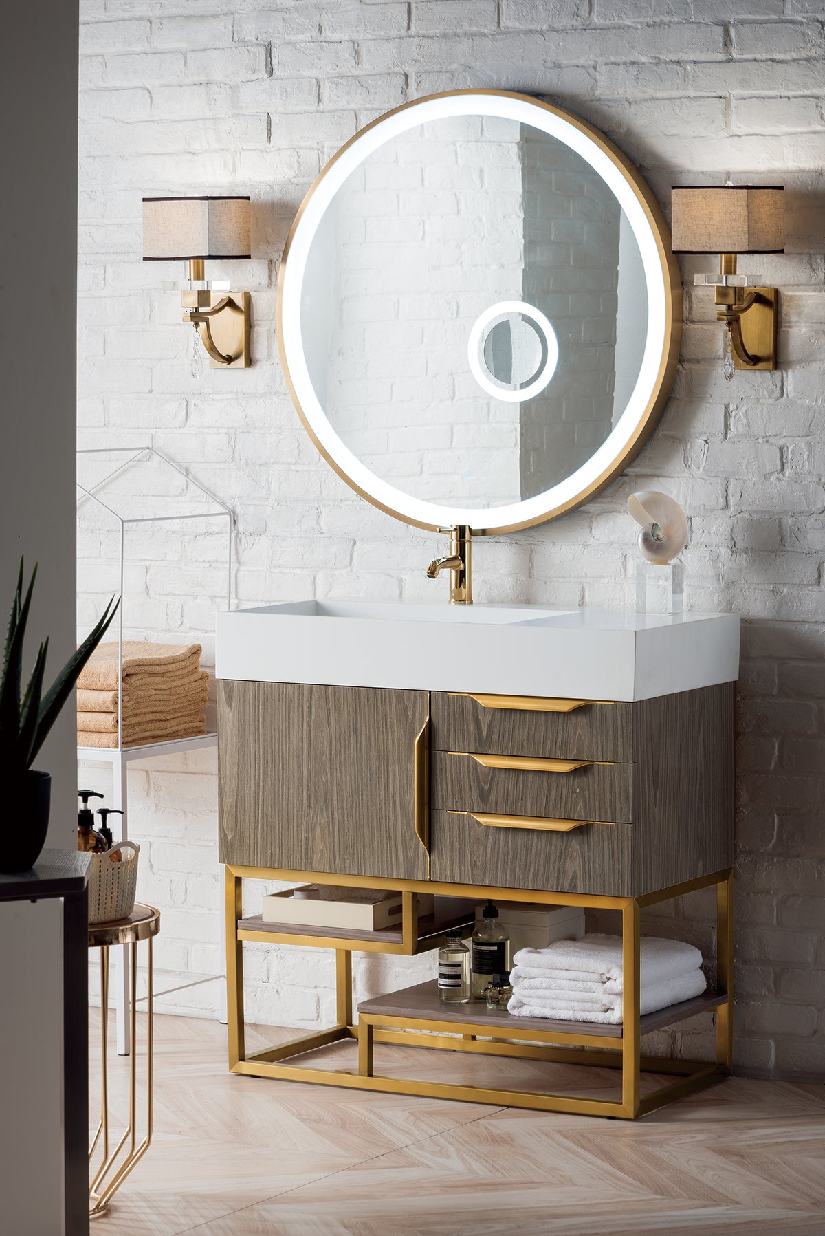 James Martin Columbia 36" Single Bathroom Vanity, Ash Gray, view 4