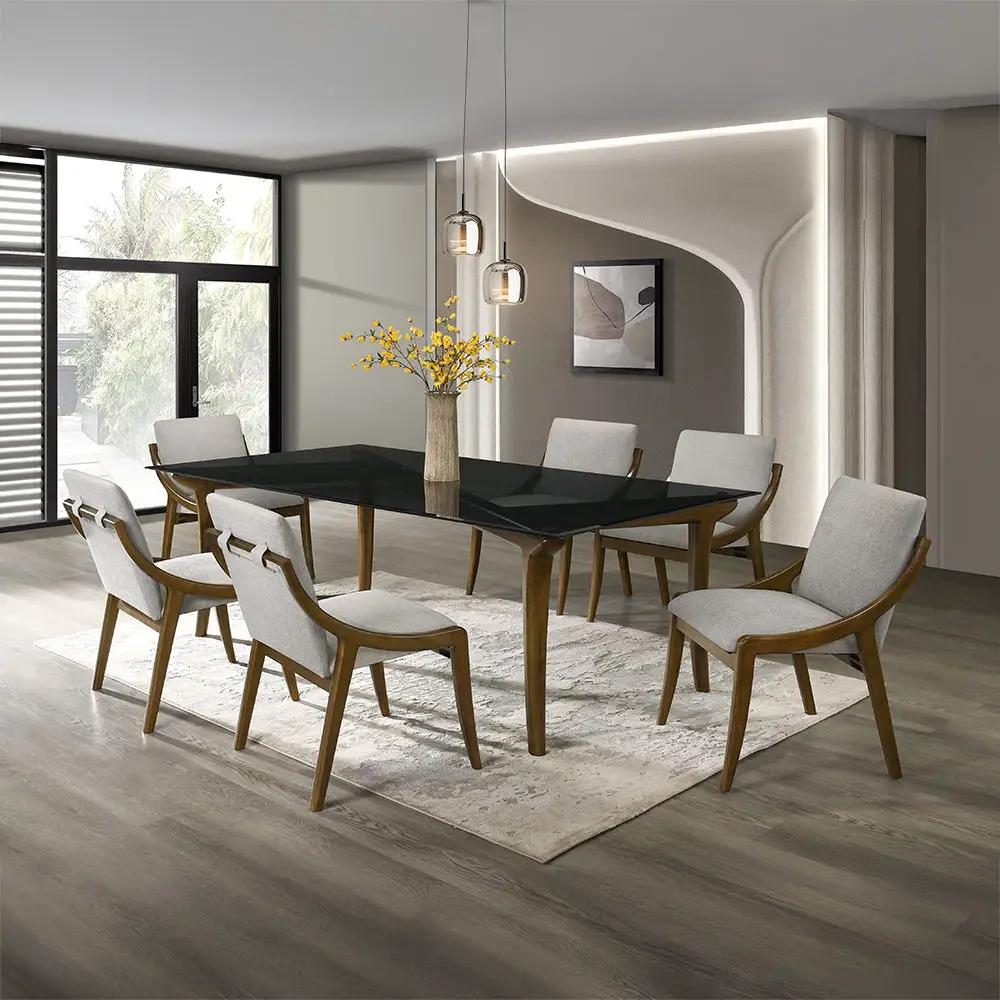 Danzel - Dining Table With Glass Top - Vintage Oak by Unique Piece Furniture