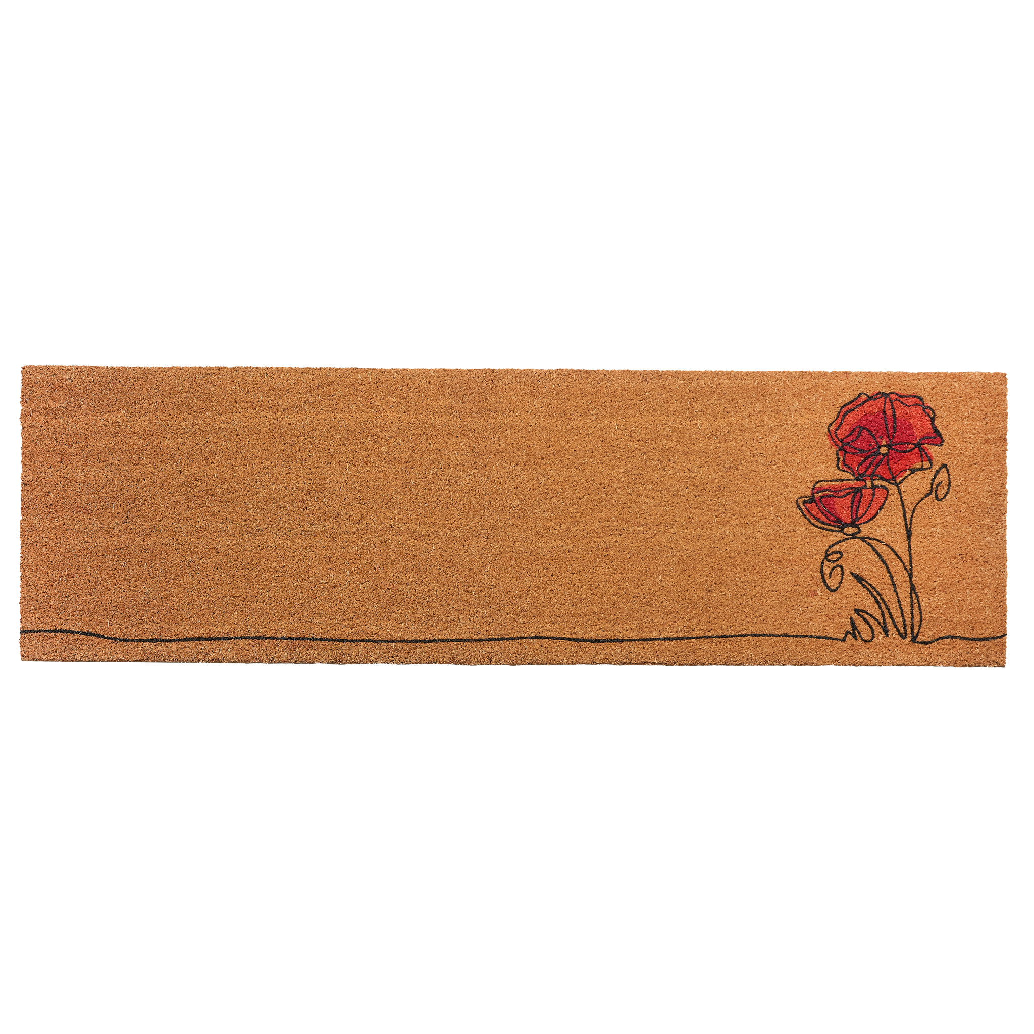 Red Flower Coir Doormat by Fab Habitat