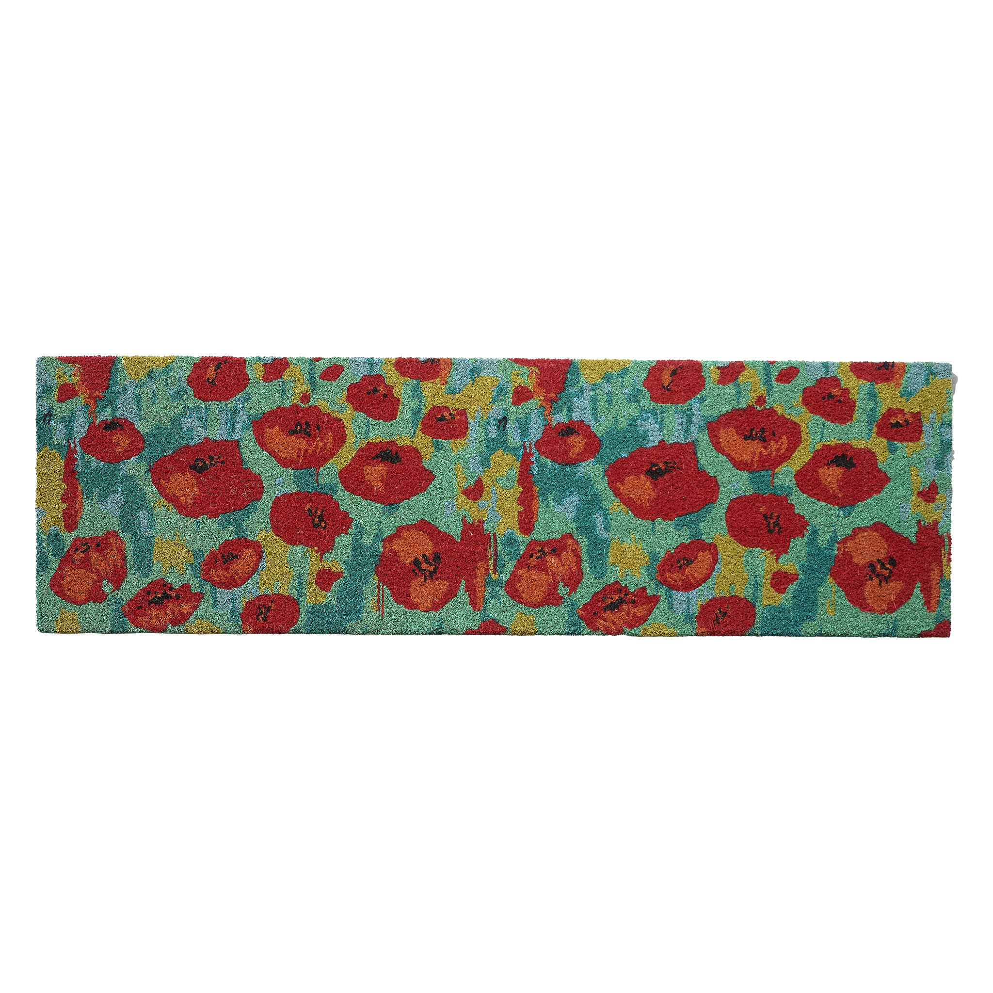 Field of Poppies - Red Multi Coir Doormat by Fab Habitat