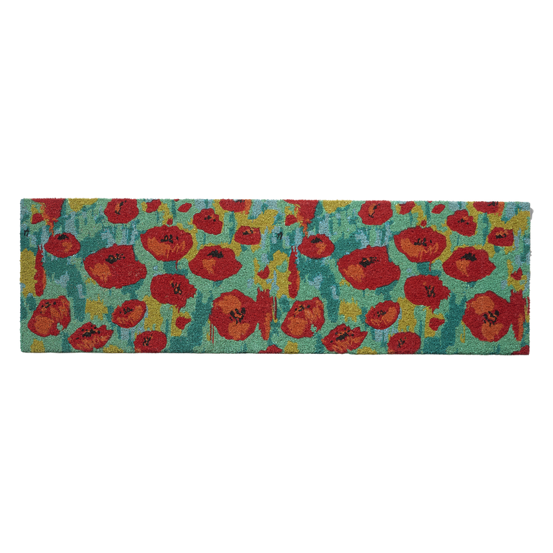 Field of Poppies - Red Multi Coir Doormat by Fab Habitat