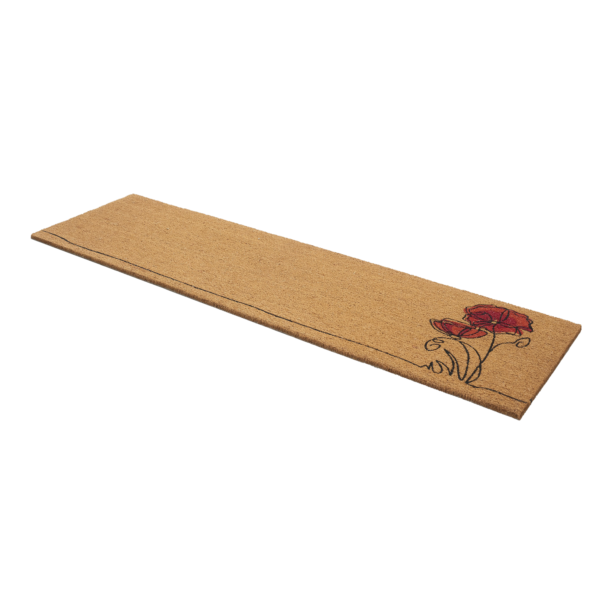 Red Flower Coir Doormat by Fab Habitat