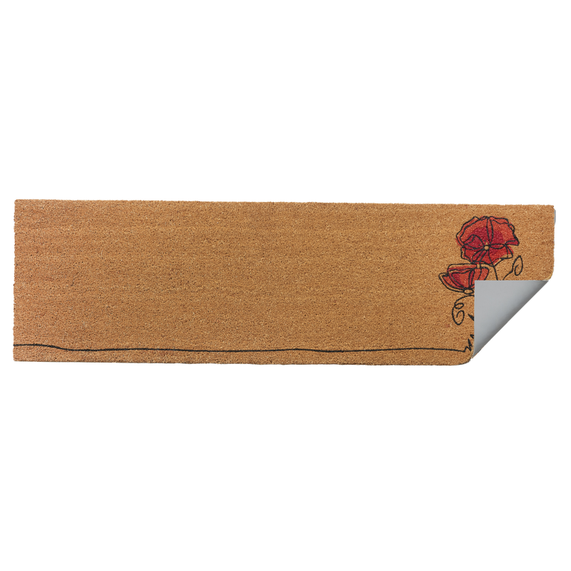 Red Flower Coir Doormat by Fab Habitat