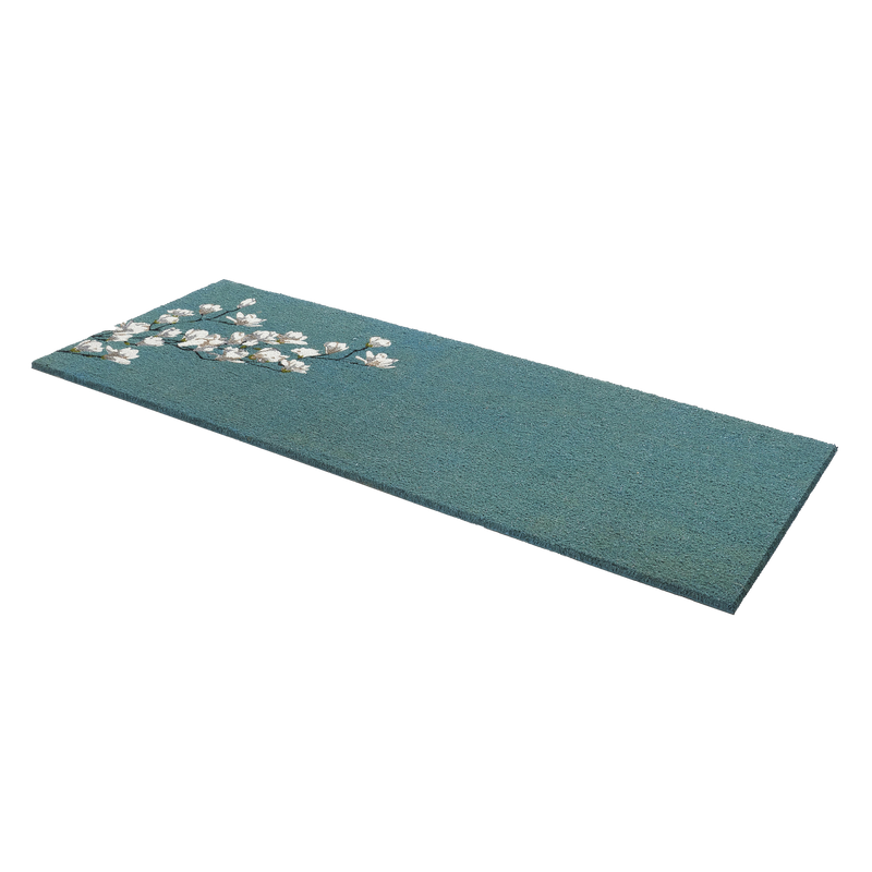 Magnolia Branch - Blue Coir Doormat by Fab Habitat