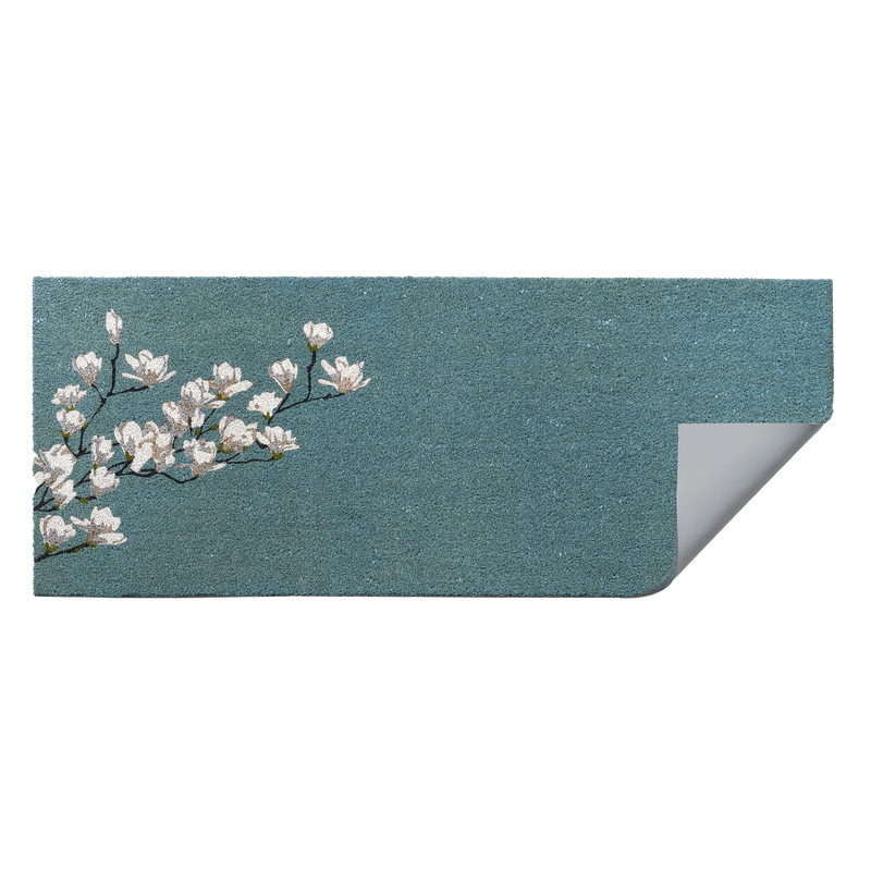 Magnolia Branch - Blue Coir Doormat by Fab Habitat