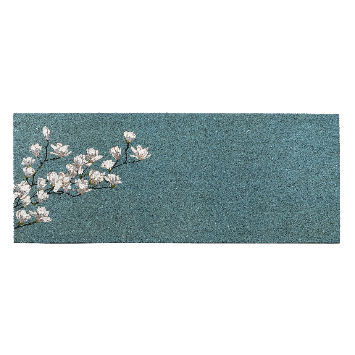 Magnolia Branch - Blue Coir Doormat by Fab Habitat