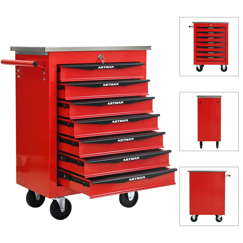 7 Drawers Multifunctional Tool Cart with Wheels by HouseOfZazla