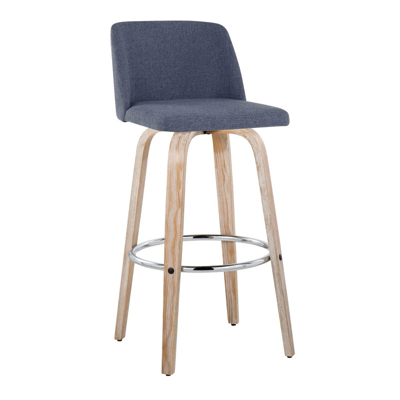 Toriano - Contemporary Fixed Height Barstool With Swivel & Round Footrest (Set of 2) by Unique Piece Furniture