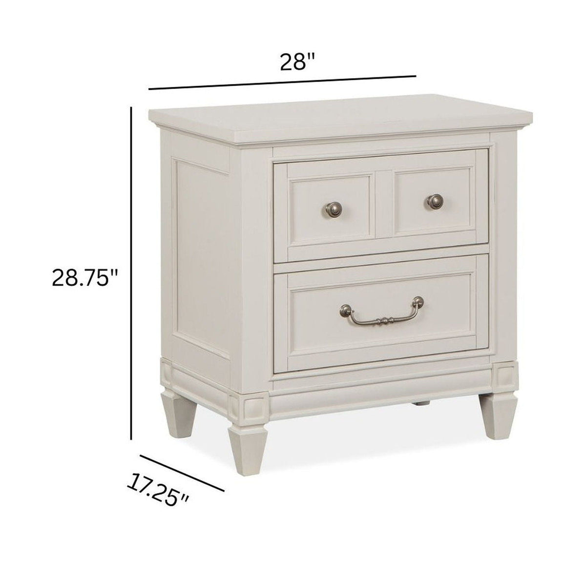 Willowbrook - Drawer Nightstand - Egg Shell White With Slight Rub Through, photo 3 of 7